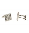 Multi Crystal Mens Cufflinks Silver Poli - Image3