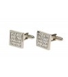 Multi Crystal Mens Cufflinks Silver Poli - Image4