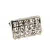 Modern Multi Crystal Mens Cufflinks Silv - Image1