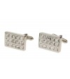 Modern Multi Crystal Mens Cufflinks Silv - Image4