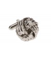 Stylish Love Knot Cufflinks Silver Plate - Image1