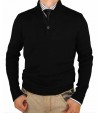 Luciano Natazzi Mens Mock Neck Ribbed Lo - Image1
