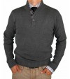 Luciano Natazzi Mens Mock Neck Ribbed Lo - Image1