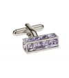 Modern Crystal Men's Cufflinks High Poli - Image1