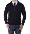 Luciano Natazzi Men's Mock Neck 1/4 Zip  - Image1