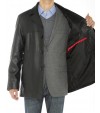 Mens Lambskin Leather Top Coat 3 Button  - Image5