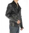 Mens Lambskin Leather Designer Moto Bike - Image3