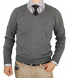 Mens LN V-Neck Cotton Sweater Cashmere T - Image1